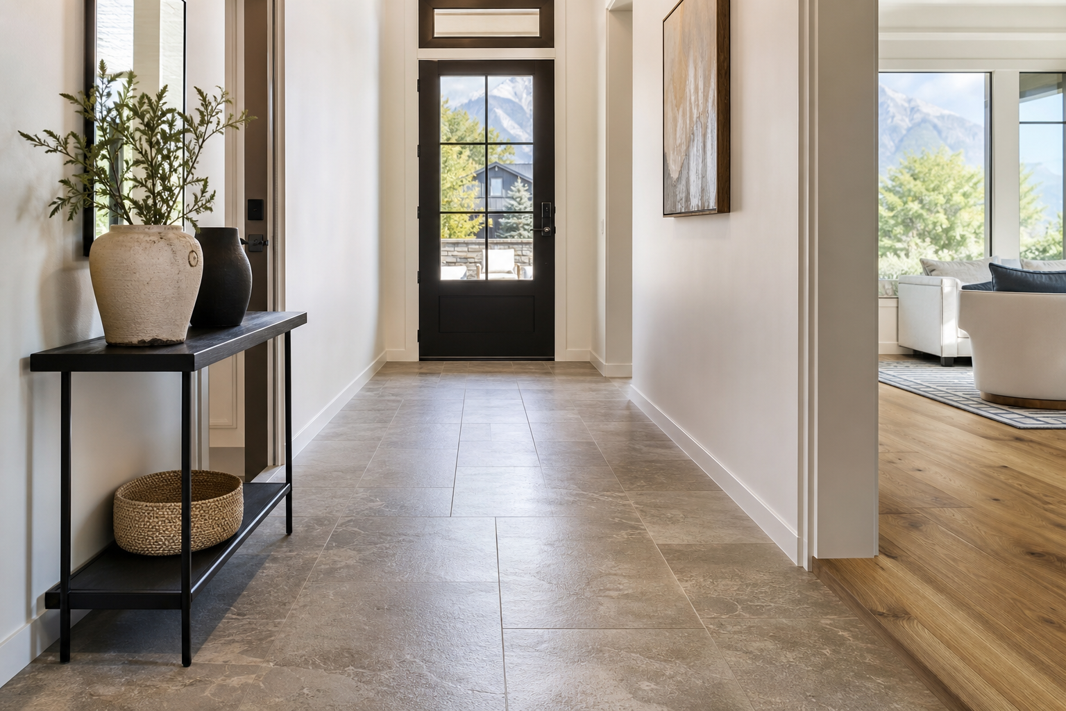 Finished tiled entry in an Orem-area home